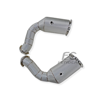 Header Knalpot Downpipe Berinsulasi 200CELL High Flow untuk Porsche Cayenne Turbo GT 4.0T 2022-2024 Pipa Performa SS304 Upgrade