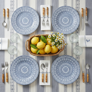 Service de table en céramique bleu floral bohème personnalisé, assiettes en porcelaine à décor <span class=keywords><strong>marocain</strong></span>, vaisselle résistante au lave-vaisselle pour la vente au détail et les événements - Product Image 4