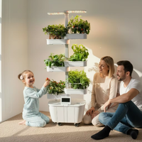 Système hydroponique intelligent à LED pour intérieur à 6 couches, directement de l'usine, utilisant l'IoT avec un design écologique, 24L d'eau, contrôle tactile via application
