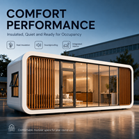 Maison conteneur portable extensible de 20 pieds pour usage commercial, bar à café préfabriqué, mini-maison avec grande fenêtre