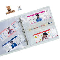 Classeur à anneaux en plastique Pp 2/3/4 classeur de taille A4/a5/a6/b5 classeur de Slogan de couverture PP avec Slogan Kpop manchon de 30/ 50/70 feuilles