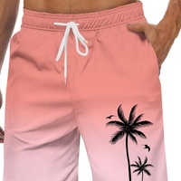 Traje de Baño Deportivo para Hombre, Cintura Media, con Bolsillos, Diseño Hawaiano 3D Personalizado, Cierre Elástico en la Cintura con Logos