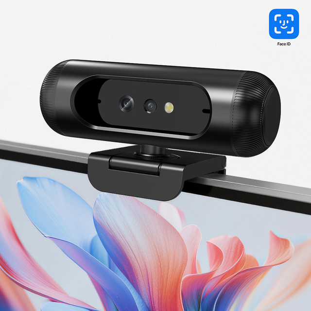 Windows Hello Face ID Webcam 4K UHD Privacy Cover & ENC Microphone for PC/Laptop/Desktop & Windows 10/11/12