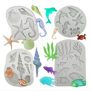 Juego <span class=keywords><strong>de</strong></span> Moldes <span class=keywords><strong>de</strong></span> Silicona Ecológicos con Temática Oceánica para Fondant, Caballito <span class=keywords><strong>de</strong></span> Mar, Sirena, Pez, Coral, Concha, Fudge y Dulces - Product Image 3