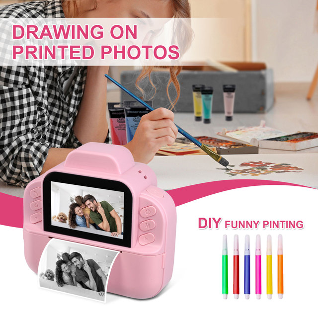 Customized Multifunction Children Gift Inkless Video Mini Wireless Toys Photo Printing Mini Cute Instant Photo Kids Printer