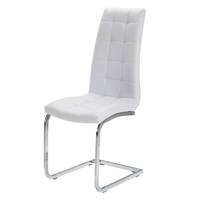 Chaises de salle à manger imperméables de style simple en forme de Z avec pieds en métal et revêtement en PU pour la maison, le bureau, l'hôtel, la villa