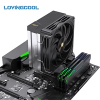Ventilateur de boîtier Lovingcool 12 cm personnalisé par le fabricant, avec couvercle noir, dissipateur CPU LGA1851 à 5 caloducs, haute performance thermique pour le gaming