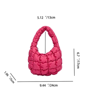 Nouveauté 2024 : Mini sacs à main pour femmes, sacs de maquillage matelassés tendance, petits sacs fourre-tout plissés sous le bras pour femmes - Product Image 3