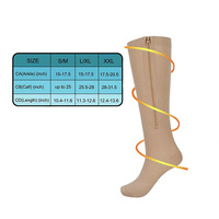 Chaussettes de compression à fermeture éclair, chaussettes de compression à bout fermé, 20-30 mmHg, chaussettes de compression mi-hautes pour l'œdème, les varices