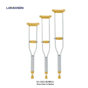 Lightweight medical disabled walking stick aluminum helpful underarm axillary crutch types price for sale