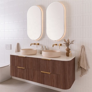 <span class=keywords><strong>Cavio</strong></span> Modern Floating Badezimmer eitelkeit mit Keramik becken über der Theke Kunden spezifische Badezimmers chränke mit haltbaren Holz materialien - Product Image 3