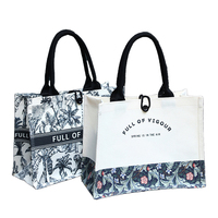 Bolsa de Compras Tote de Lona de Algodón Reciclado de Gran Tamaño y Alta Resistencia con Logo Personalizado Impreso por Sublimación a Todo Color y Ecológica