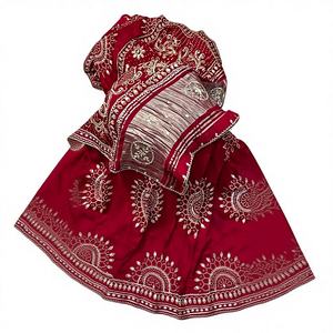 Pure Gaji Silk Women's Lehenga with All Over <b>Gota</b> Pati Work Choli and Duptta Set Made in India - Product Image 1