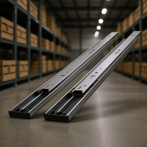 Glissières de tiroir en acier à extension complète robustes de 22 pouces avec roulements à billes, rails latéraux, capacité de charge de 100 lb, pour usage en entrepôt - Product Image 2