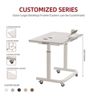 Table d'appoint roulante réglable en hauteur CBZ60-KY pour ordinateur portable, à poser sur lit ou canapé, avec roulettes, pour salon