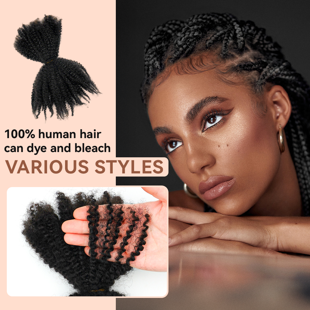 KAMA 100% Remy Indian Human Hair Braiding Hair Wholesale 4C Cheveux Naturel High Quality Soft Afro Kinky Curly Machine Double Detail Section 2