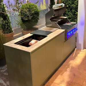 Juego Completo de Muebles de Exterior Modernos de Acero Inoxidable 304 con Acabado Lacado, Diseño Modular, Horno, Fregadero, Grifo <span class=keywords><strong>y</strong></span> Bisagras - Product Image 1