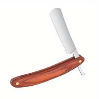 Rasoir à Lame Droite Vintage Premium Yn - Acier Inoxydable Durable & Manche en Bois - Couteau à Raser Pliable Élégant pour le Visage