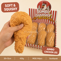 Jouet anti-stress Southpeak Toy Jumbo en forme de cuisse de poulet frit, texture souple et croustillante, rebond lent, 20*12cm 420g MOQ144 WS