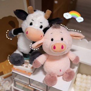 Peluche personnalisée en forme de cochon rose, jouet en peluche de vache, série <span class=keywords><strong>Ranch</strong></span>, souvenirs de voyage, cadeau d'entreprise, logo personnalisé, super doux, Mandalorian - Product Image 4