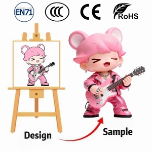 Figurines <span class=keywords><strong>de</strong></span> collection OEM Singer : Souris, oreilles, guitare, en PVC et ABS moulé par injection – Jouet tendance pour collectionneurs et décoration - Product Image 2