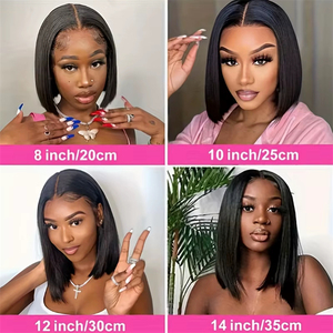 Cheap 4*4 Lace Closure Bob <strong>Wig</strong> Glueless Blend Human Hair Pre Cut 4x4 Lace <strong>Wigs</strong> Glueless <strong>Short</strong> Bob Closure <strong>Wigs</strong> 8-16 Inch - Product Image 4