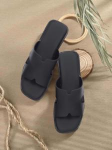 Sandalias Minimalistas Negras para Hombre, Estilo Slip-On, Punta Abierta, Calzado Plano Informal, Proveedor Mayorista - Product Image 5