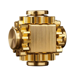 Pure Brass Cube Gears Linkage Anti-Anxiety Fidget <strong>Spinner</strong> Toy Metal DIY Meditation Break Bad Habits ADHD Finger Spinning Toy - Product Image 1