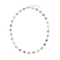 Pulseras de Aleación con Diamantes de Imitación, Estilo Europeo Americano, Coloridas, con Corazón, Personalizadas, Modernas y de Alta Gama, Regalo para Mujer