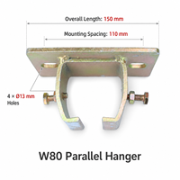 Galet de suspension parallèle en acier galvanisé W80 de 7 mm pour porte coulissante industrielle robuste