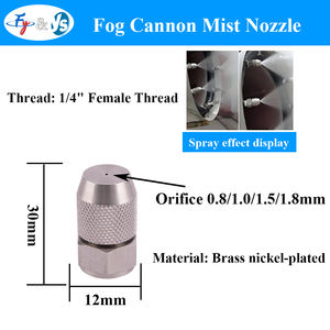 1/4인치 황동 니켈 도금 조절식 포그 캐논 머신 워터 미스트 스프레이 노즐 분진 억제 소독 공기 분무 시스템 - Product Image 3