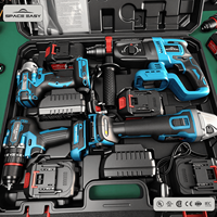 Meilleur prix - Kit d'outils électriques sans fil bleu MKT 4 en 1 pour percer, marteler, meuler et fixer avec batterie 21V - Professionnel