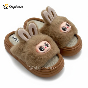 StepGrace sandal wanita, Labubu hangat musim dingin kualitas tinggi kustom sol anti selip - Product Image 4