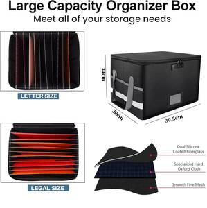 YHX Water proof Fire proof Document Organizer Rechteckige Aufbewahrung boxen Verriegelung funktion Faltbarer staub dichter Bürosp eicher lack - Product Image 4