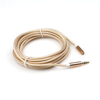 3.5mm mâle à mâle et femelle Prise audio auxiliaire Jack vers Usb 2.0 femelle Câble tressé Usb Glow