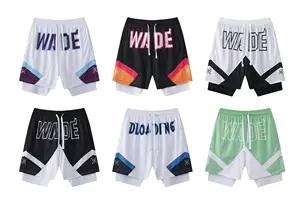 Thoải mái 2in1 Trọng lượng nhẹ lưới Vật liệu hai lớp bóng rổ quần short thoáng khí Jersey vải đàn hồi eo Túi thể thao