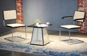 <span class=keywords><strong>Cesca</strong></span> comedor diseño reposabrazos lujo ratán nórdico comedor sillas metal pierna CAFÉ Tienda Hotel - Product Image 4
