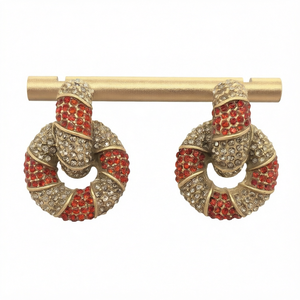 Pendientes de mariposa vintage de aleación chapada en rodio de imitación con engaste de bisel, joyería cristiana colorida para mujer, ideal para fiestas. - Product Image 1