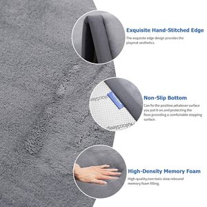 Memory Foam Tummy Time <strong>Mat</strong> <strong>Soft</strong> Coral Velvet Nursery Rug Large Non Slip Crawling Tatami for Infants <strong>Mat</strong> Baby Play <strong>Mat</strong> for <strong>Floor</strong> - Product Image 3