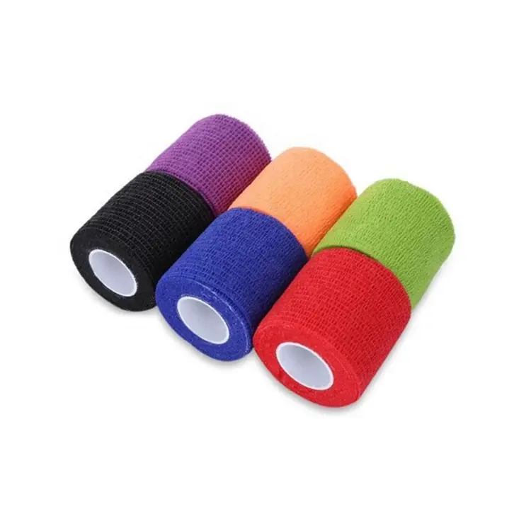 Mehrfarbige wasserdichte selbst klebende Bandagen Wickeln Sie Athletic Elastic Tape Football Sock Cohesive Bandage