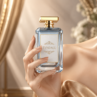 Flacon de parfum de luxe noir mat 100 ml avec boîte pour marques de créateurs avec fond épais et bouchon doré