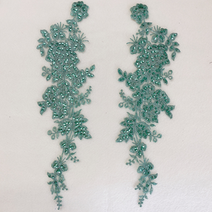 Soft and Skin-friendly Luxury Designer Patches Embroidery <b>Sequined</b> Floral Mesh Lace Applique Patch for <b>Dress</b> Bride Lace Patch - Product Image 4