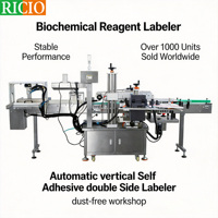 Équipement d'impression d'étiquettes autocollantes double face et machines d'étiquetage verticales entièrement automatiques RICIO pour le secteur biochimique