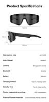 Lunettes Intelligentes IA Certifiées CE FCC avec Caméra 8MP, Téléchargement Sans Fil, Appels en Voiture, Cyclisme, Vente en Gros, Distributeurs, Importateurs, EIS
