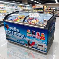 Vitrine Réfrigérée à Double Température avec Porte Vitrée pour Crèmes Glacées et Gâteaux, Étagères Ajustables
