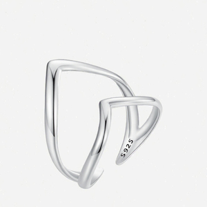 New Design Non Tarnish <b>Open</b> Knuckle Irregular Engagement <b>Ring</b> Fashion Jewelry Double 925 Sterling Silver Casual Gift - Product Image 3