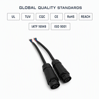 Connecteur étanche femelle LP12 à 4 broches avec câble, prise à déconnexion rapide M12 IP68 IPX9K pour alimentation et signal extérieurs