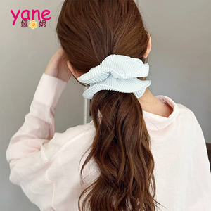 Scrunchie Rambut Satin Lipit Manis Gaya Korea, Ikat Rambut Besar untuk Anak Perempuan, Aksesoris Rambut 2026 - Product Image 3