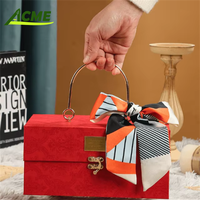 Boîte Cadeau Portable en Gros avec Logo Personnalisé Rouge Vert Orange, à Rabat Carré Gaufré, pour Bonbons, Fleurs, Cosmétiques, Parfums