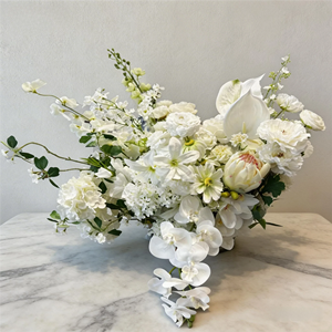 ดอกไม้<span class=keywords><strong>ป</strong></span>ระดิษฐ์สีขาวเนื้อสัมผัสเหมือนจริง พิมพ์ 3 มิติ ทำจากผ้าไหม ช่วยเพิ่มความชุ่มชื้น  จัดดอกไม้แบบกำหนดขนาดได้ ตกแต่งงานแต่งงานและบ้าน - Product Image 3